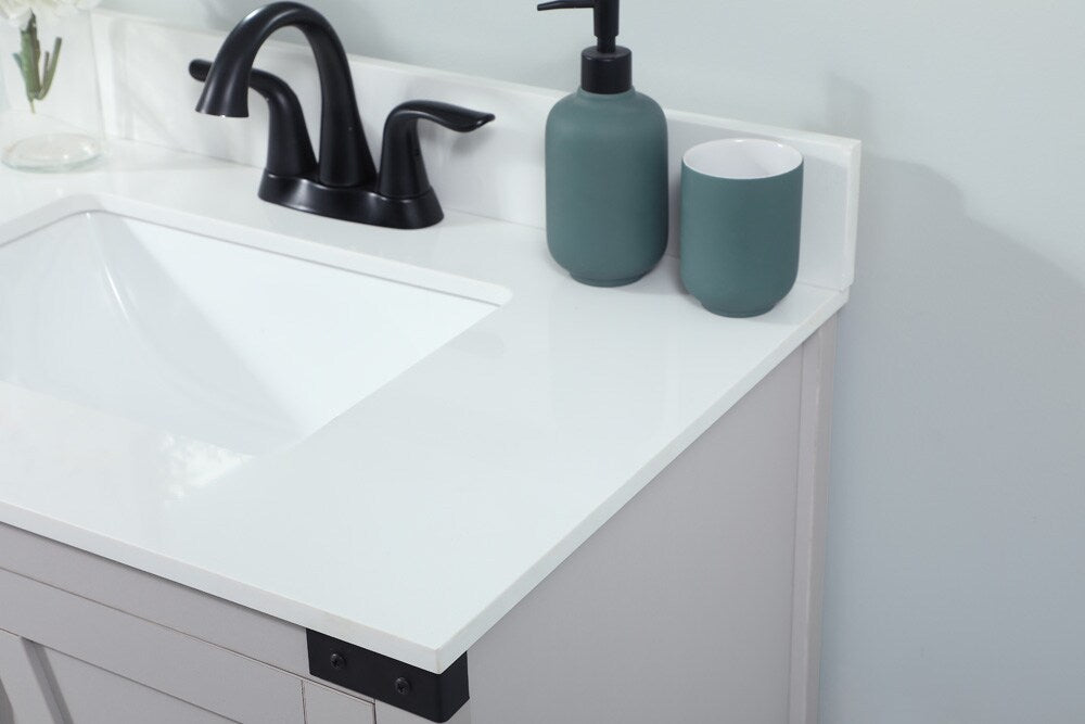 Elegant Furniture & Lighting - Grant 30 inch Single bathroom vanity in grey with backsplash - VF90230GR-BS veiw 6