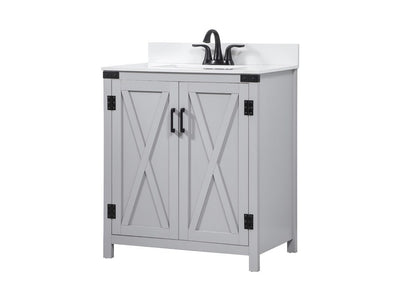 Elegant Furniture & Lighting - Grant 30 inch Single bathroom vanity in grey with backsplash - VF90230GR-BS veiw 8