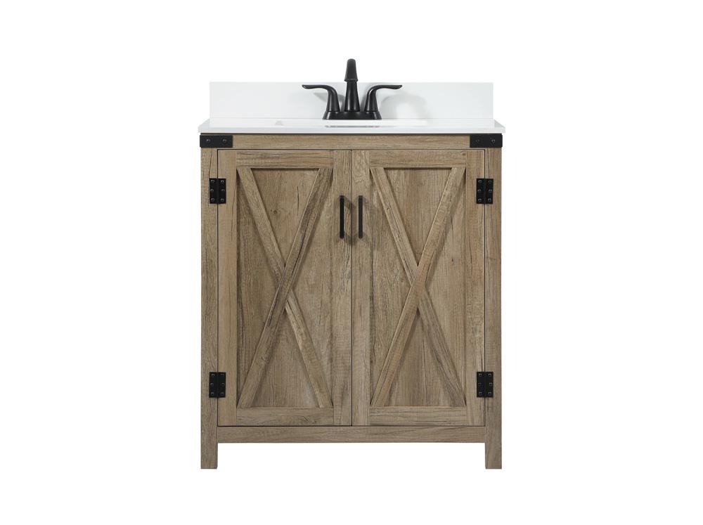 Elegant Furniture & Lighting - Grant 30 inch Single bathroom vanity in natural oak with backsplash - VF90230NT-BS veiw 1