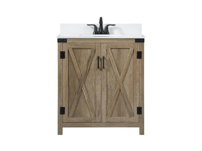 Elegant Furniture & Lighting - Grant 30 inch Single bathroom vanity in natural oak with backsplash - VF90230NT-BS veiw 1