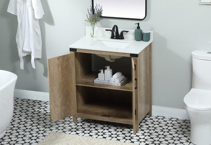 Elegant Furniture & Lighting - Grant 30 inch Single bathroom vanity in natural oak with backsplash - VF90230NT-BS veiw 4