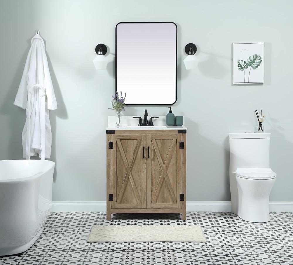 Elegant Furniture & Lighting - Grant 30 inch Single bathroom vanity in natural oak with backsplash - VF90230NT-BS veiw 5