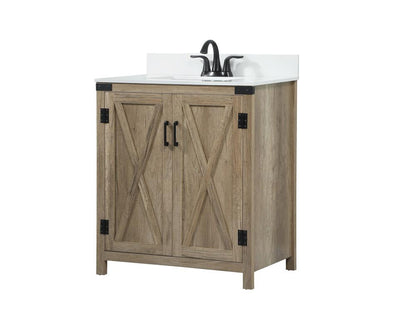 Elegant Furniture & Lighting - Grant 30 inch Single bathroom vanity in natural oak with backsplash - VF90230NT-BS veiw 8
