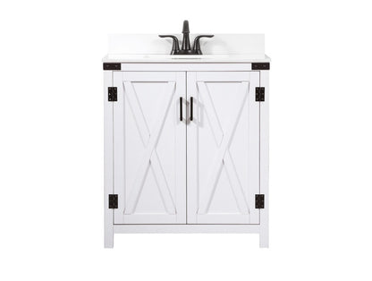 Elegant Furniture & Lighting - Grant 30 inch Single bathroom vanity in white with backsplash - VF90230WH-BS veiw 1