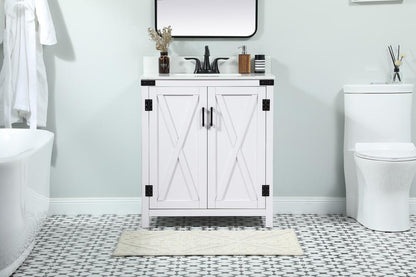 Elegant Furniture & Lighting - Grant 30 inch Single bathroom vanity in white with backsplash - VF90230WH-BS veiw 2