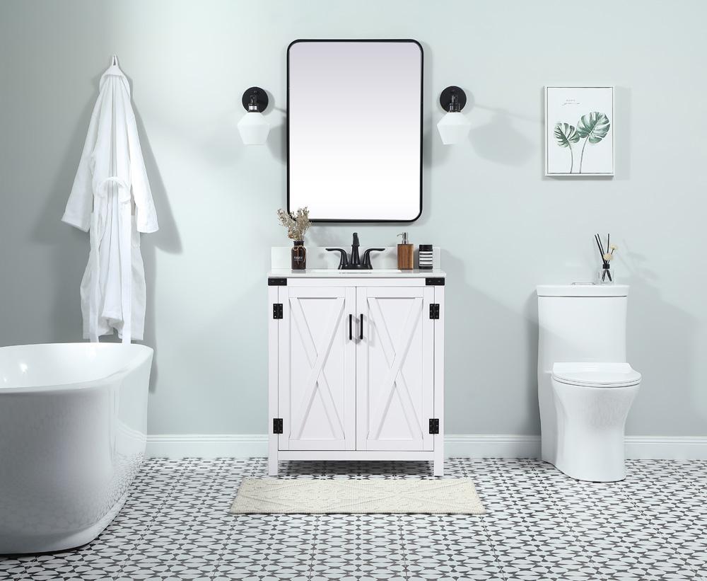 Elegant Furniture & Lighting - Grant 30 inch Single bathroom vanity in white with backsplash - VF90230WH-BS veiw 5