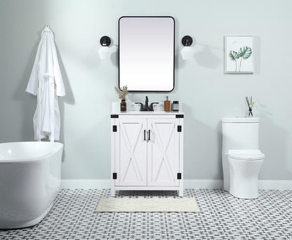 Elegant Furniture & Lighting - Grant 30 inch Single bathroom vanity in white with backsplash - VF90230WH-BS veiw 5
