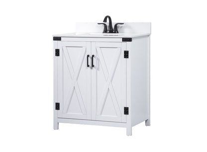 Elegant Furniture & Lighting - Grant 30 inch Single bathroom vanity in white with backsplash - VF90230WH-BS veiw 8