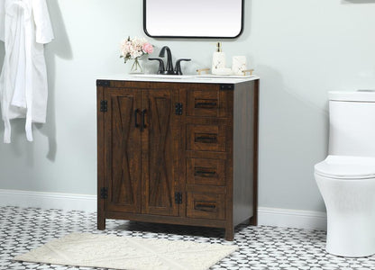 Elegant Furniture & Lighting - Grant 32 inch Single bathroom vanity in expresso - VF90232EX veiw 3