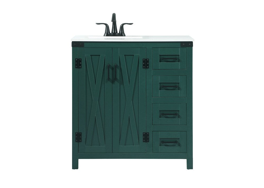 Elegant Furniture & Lighting - Grant 32 inch Single bathroom vanity in green - VF90232MGN veiw 1