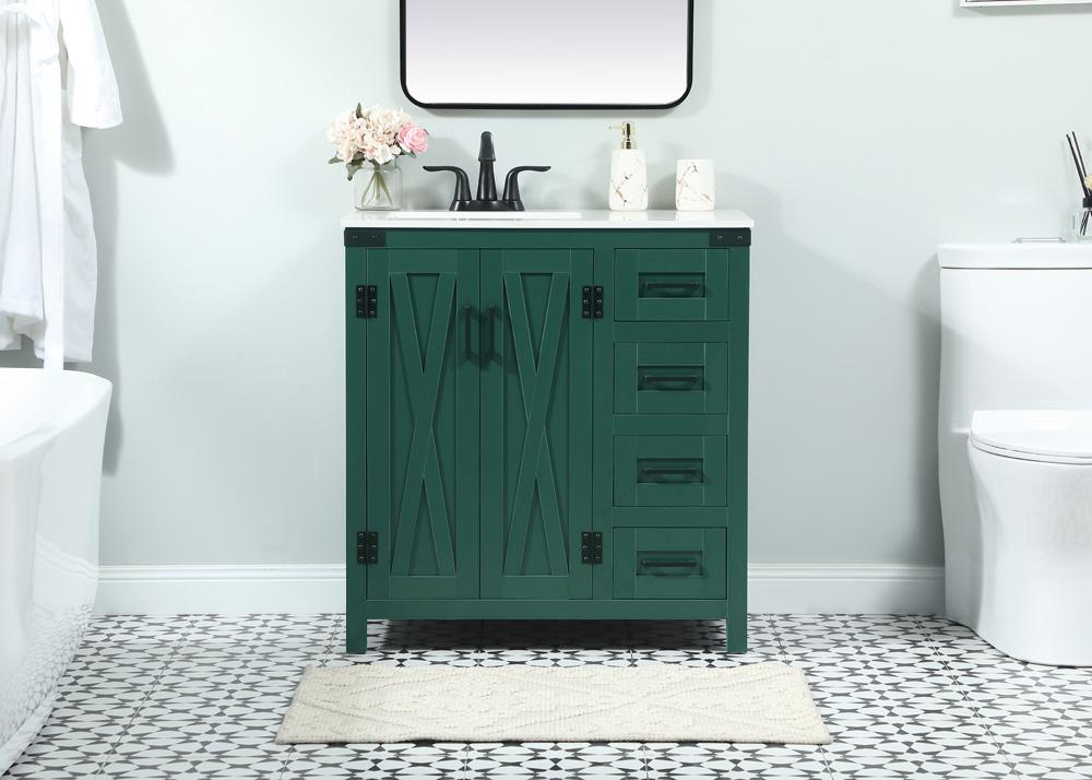 Elegant Furniture & Lighting - Grant 32 inch Single bathroom vanity in green - VF90232MGN veiw 2