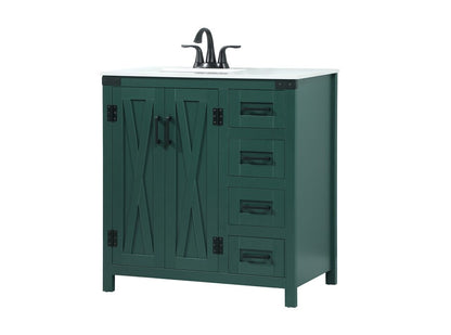 Elegant Furniture & Lighting - Grant 32 inch Single bathroom vanity in green - VF90232MGN veiw 8
