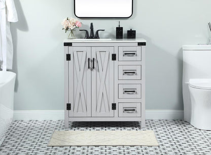 Elegant Furniture & Lighting - Grant 32 inch Single bathroom vanity in grey - VF90232GR veiw 2