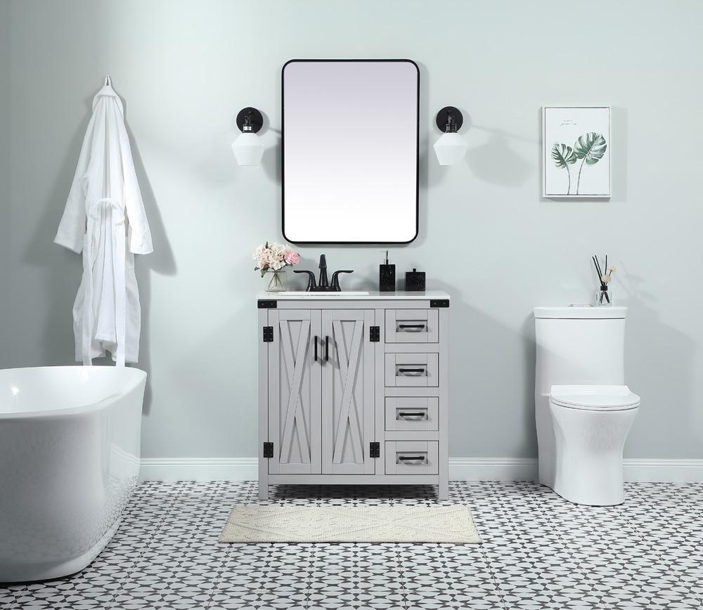 Elegant Furniture & Lighting - Grant 32 inch Single bathroom vanity in grey - VF90232GR veiw 5
