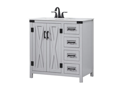 Elegant Furniture & Lighting - Grant 32 inch Single bathroom vanity in grey - VF90232GR veiw 8