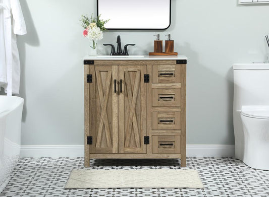 Elegant Furniture & Lighting - Grant 32 inch Single bathroom vanity in natural oak - VF90232NT veiw 2