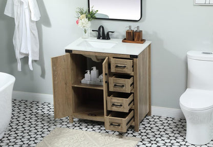 Elegant Furniture & Lighting - Grant 32 inch Single bathroom vanity in natural oak - VF90232NT veiw 4