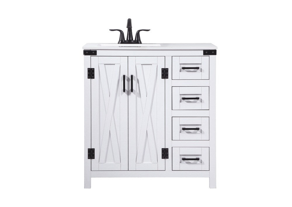 Elegant Furniture & Lighting - Grant 32 inch Single bathroom vanity in white - VF90232WH veiw 1