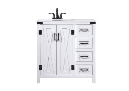 Elegant Furniture & Lighting - Grant 32 inch Single bathroom vanity in white - VF90232WH veiw 1