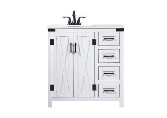 Elegant Furniture & Lighting - Grant 32 inch Single bathroom vanity in white - VF90232WH veiw 1