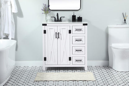 Elegant Furniture & Lighting - Grant 32 inch Single bathroom vanity in white - VF90232WH veiw 2