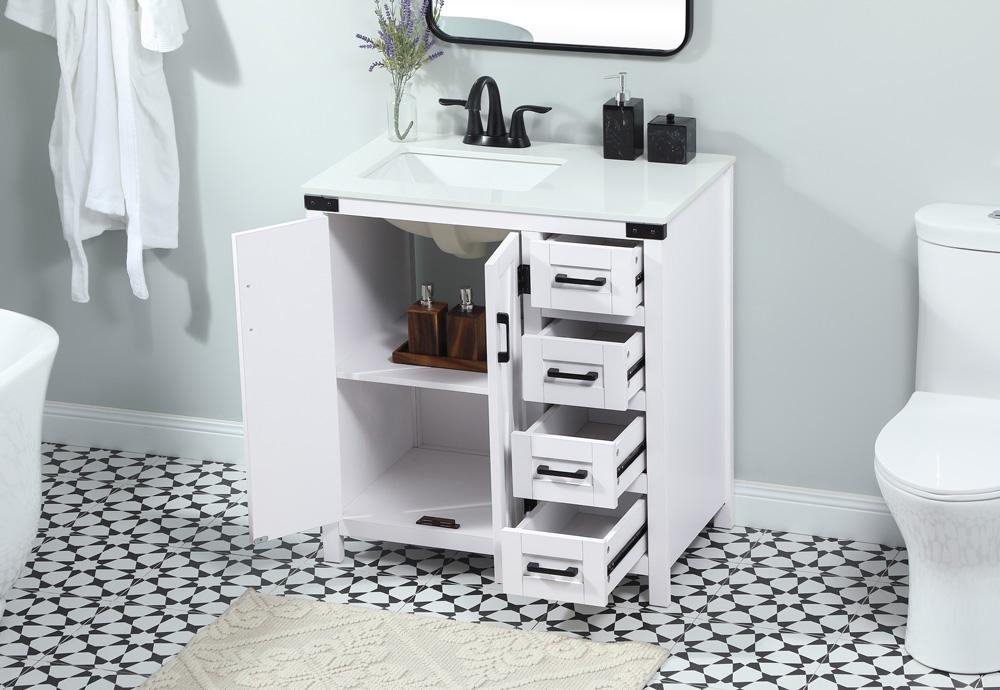Elegant Furniture & Lighting - Grant 32 inch Single bathroom vanity in white - VF90232WH veiw 4