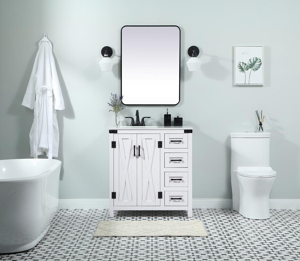 Elegant Furniture & Lighting - Grant 32 inch Single bathroom vanity in white - VF90232WH veiw 5
