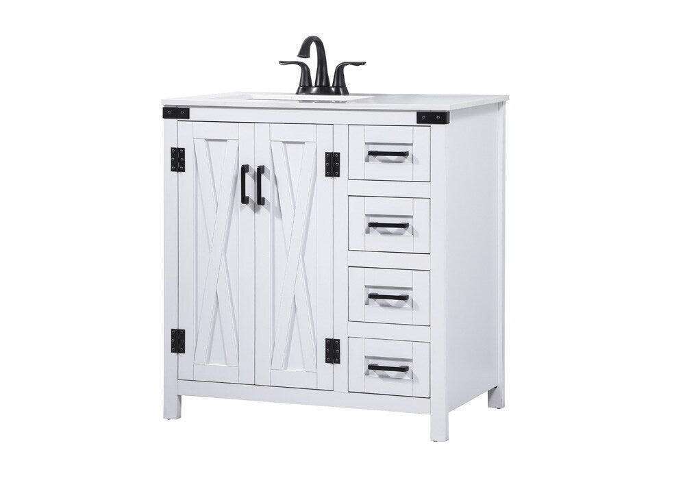 Elegant Furniture & Lighting - Grant 32 inch Single bathroom vanity in white - VF90232WH veiw 8