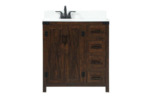 Elegant Furniture & Lighting - Grant 32 inch Single bathroom vanity in expresso with backsplash - VF90232EX-BS veiw 1