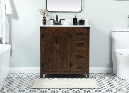 Elegant Furniture & Lighting - Grant 32 inch Single bathroom vanity in expresso with backsplash - VF90232EX-BS veiw 2