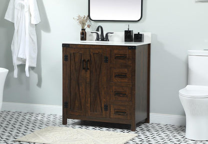 Elegant Furniture & Lighting - Grant 32 inch Single bathroom vanity in expresso with backsplash - VF90232EX-BS veiw 3