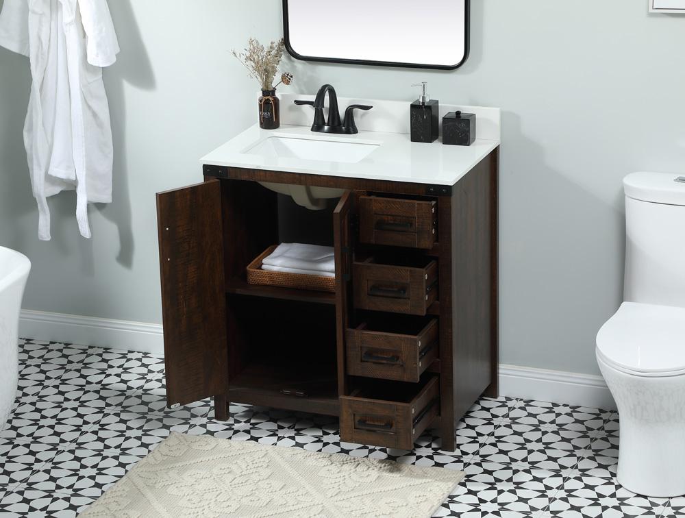 Elegant Furniture & Lighting - Grant 32 inch Single bathroom vanity in expresso with backsplash - VF90232EX-BS veiw 4