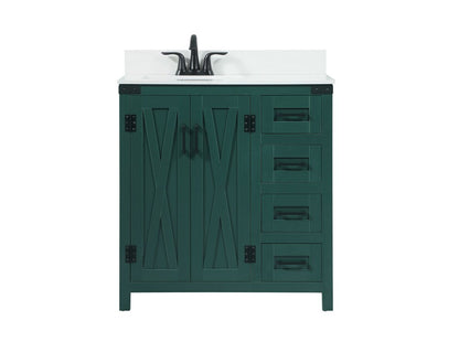 Elegant Furniture & Lighting - Grant 32 inch Single bathroom vanity in green with backsplash - VF90232MGN-BS veiw 1
