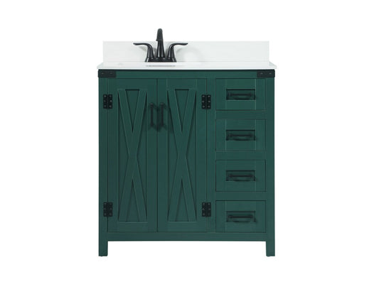 Elegant Furniture & Lighting - Grant 32 inch Single bathroom vanity in green with backsplash - VF90232MGN-BS veiw 1