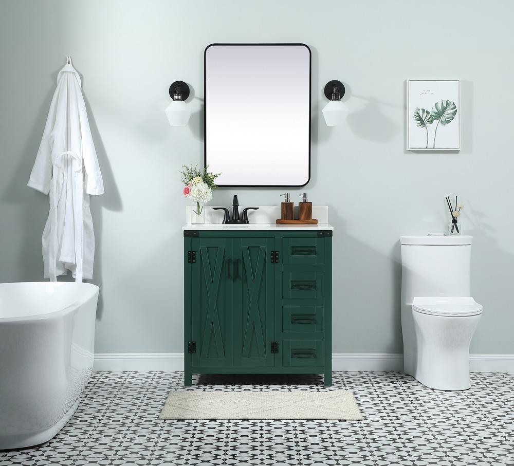 Elegant Furniture & Lighting - Grant 32 inch Single bathroom vanity in green with backsplash - VF90232MGN-BS veiw 5