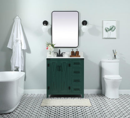 Elegant Furniture & Lighting - Grant 32 inch Single bathroom vanity in green with backsplash - VF90232MGN-BS veiw 5