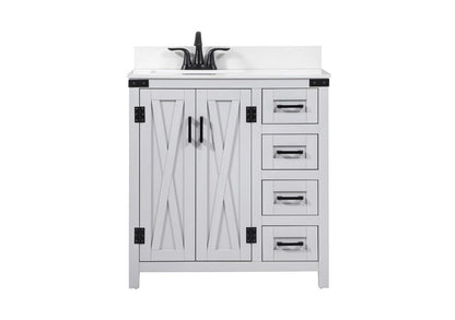 Elegant Furniture & Lighting - Grant 32 inch Single bathroom vanity in grey with backsplash - VF90232GR-BS veiw 1