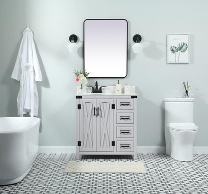 Elegant Furniture & Lighting - Grant 32 inch Single bathroom vanity in grey with backsplash - VF90232GR-BS veiw 5