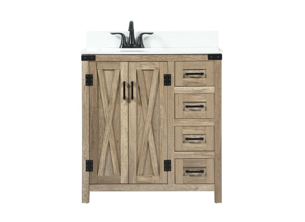 Elegant Furniture & Lighting - Grant 32 inch Single bathroom vanity in natural oak with backsplash - VF90232NT-BS veiw 1