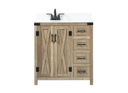 Elegant Furniture & Lighting - Grant 32 inch Single bathroom vanity in natural oak with backsplash - VF90232NT-BS veiw 1
