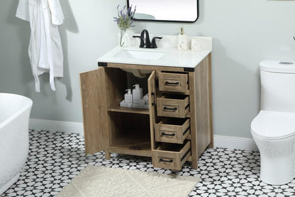 Elegant Furniture & Lighting - Grant 32 inch Single bathroom vanity in natural oak with backsplash - VF90232NT-BS veiw 4