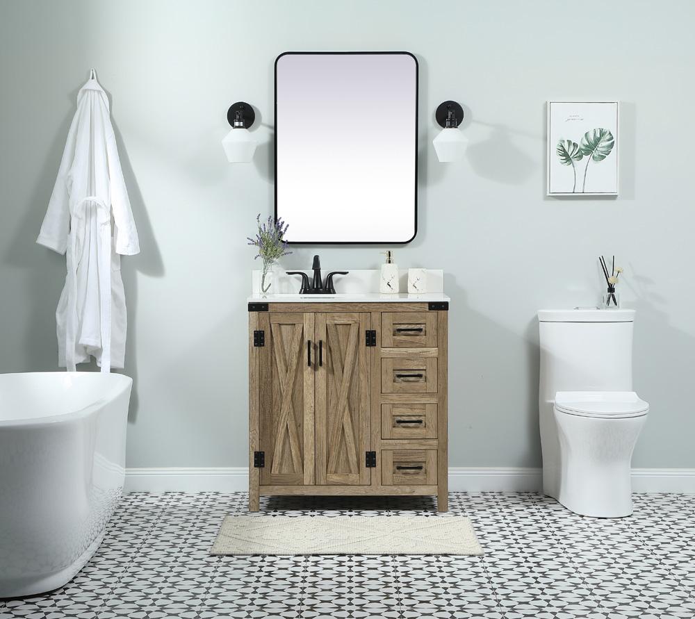 Elegant Furniture & Lighting - Grant 32 inch Single bathroom vanity in natural oak with backsplash - VF90232NT-BS veiw 5