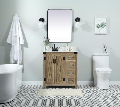 Elegant Furniture & Lighting - Grant 32 inch Single bathroom vanity in natural oak with backsplash - VF90232NT-BS veiw 5