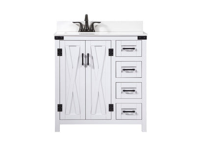 Elegant Furniture & Lighting - Grant 32 inch Single bathroom vanity in white with backsplash - VF90232WH-BS veiw 1
