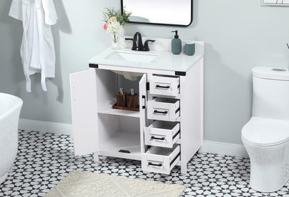 Elegant Furniture & Lighting - Grant 32 inch Single bathroom vanity in white with backsplash - VF90232WH-BS veiw 4