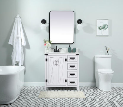 Elegant Furniture & Lighting - Grant 32 inch Single bathroom vanity in white with backsplash - VF90232WH-BS veiw 5