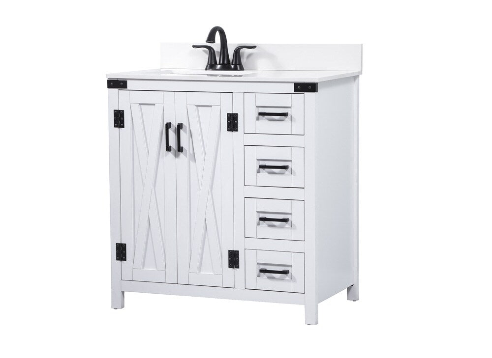 Elegant Furniture & Lighting - Grant 32 inch Single bathroom vanity in white with backsplash - VF90232WH-BS veiw 8