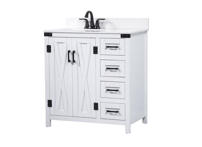Elegant Furniture & Lighting - Grant 32 inch Single bathroom vanity in white with backsplash - VF90232WH-BS veiw 8