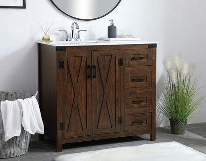 Elegant Furniture & Lighting - Grant 36 inch Single Bathroom Vanity in Espresso - VF90236EX veiw 3
