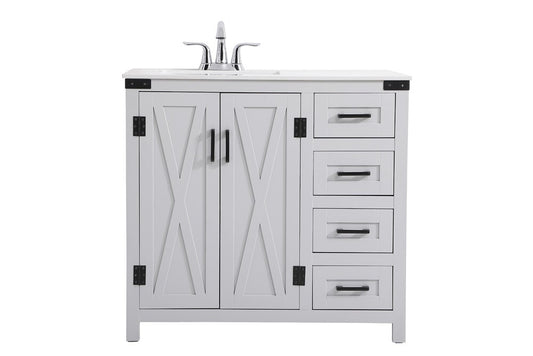 Elegant Furniture & Lighting - Grant 36 inch bathroom vanity in Grey - VF90236GR veiw 1
